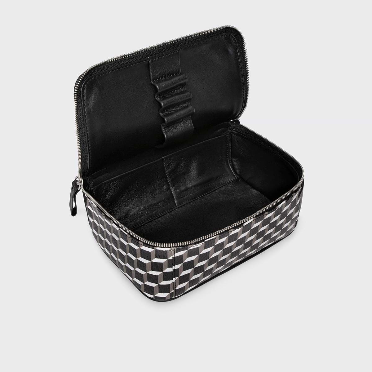 Pierre Hardy DOPP KIT, cube perspective coated canvas & black calfskin, view 2