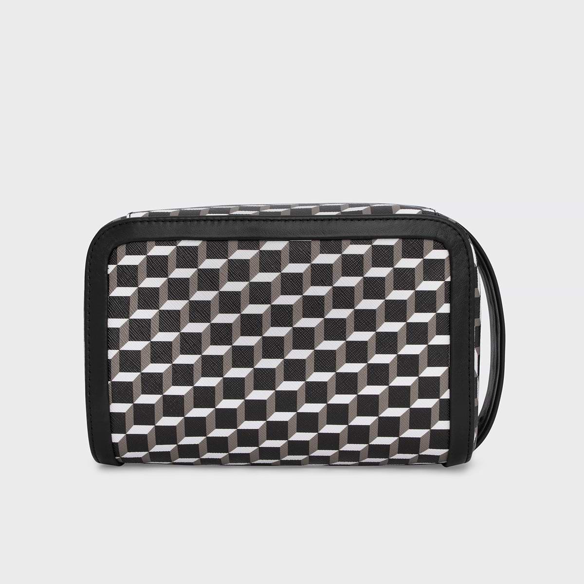 Pierre Hardy DOPP KIT, cube perspective coated canvas & black calfskin, view 4