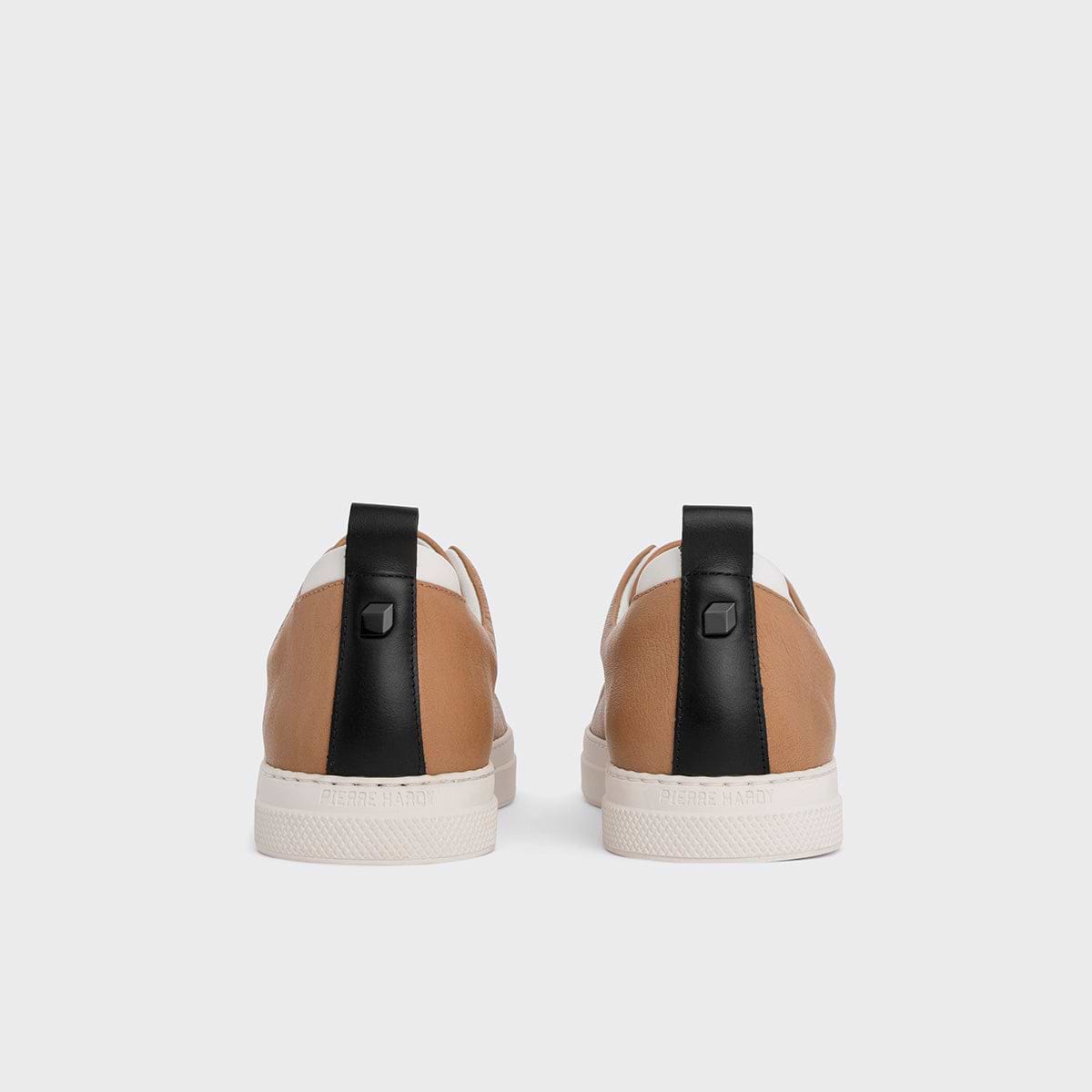Pierre Hardy SLIDER SNEAKERS, camel and black grained kidskin, view 6