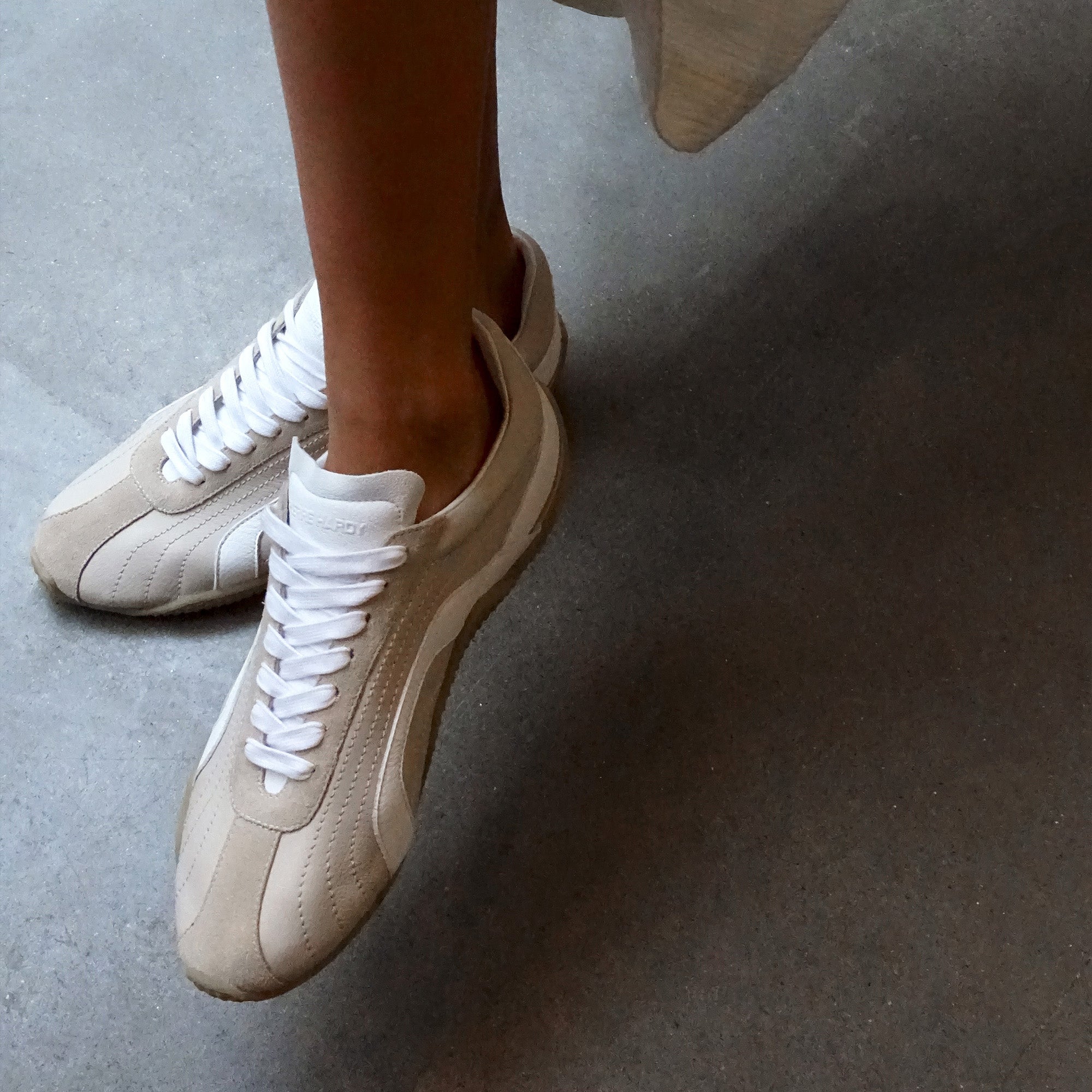 Pierre Hardy JUMP SNEAKERS, beige & white calfskin and beige suede calfskin, view 4