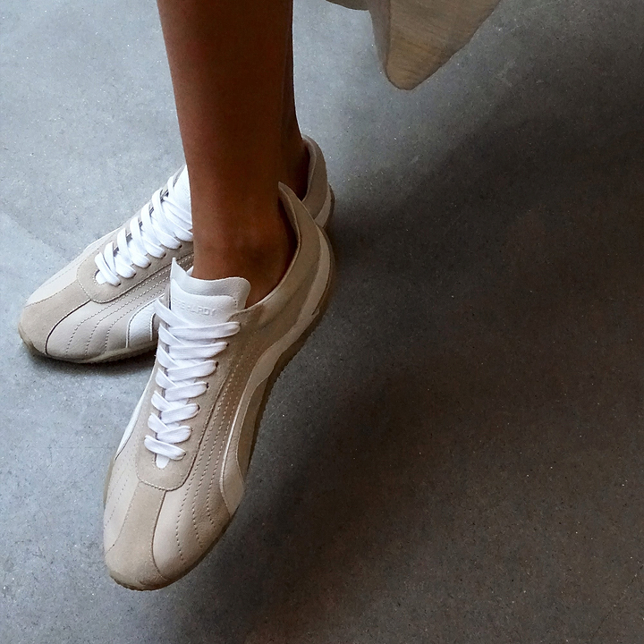 Pierre Hardy JUMP SNEAKERS, beige & white calfskin and beige suede calfskin, view 4