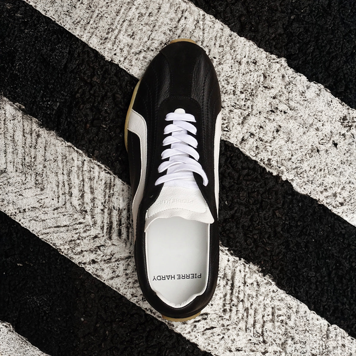Pierre Hardy JUMP SNEAKERS, black & white calfskin and black suede calfskin, view 6