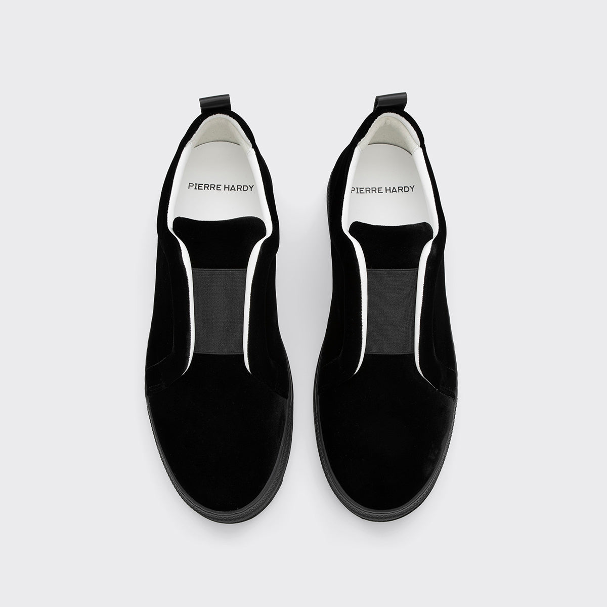 Pierre Hardy SLIDER SNEAKERS, calfskin and black suede, view 2