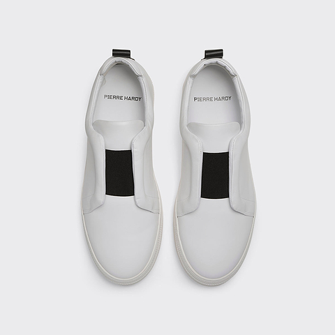 Pierre Hardy SLIDER SNEAKERS, white calfskin, view 2