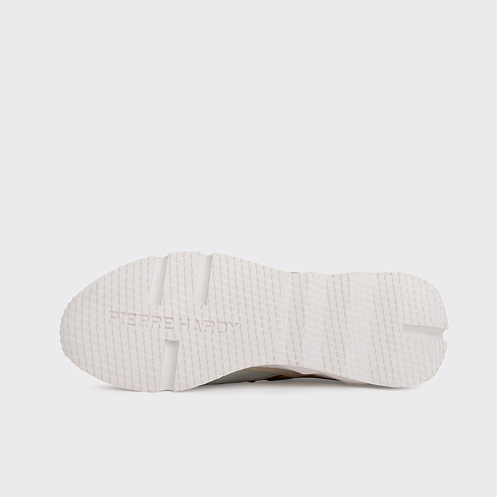 Pierre Hardy TREK COMET SNEAKERS, grey nylon canvas, white & yellow calfskin and beige suede calfskin, view 7
