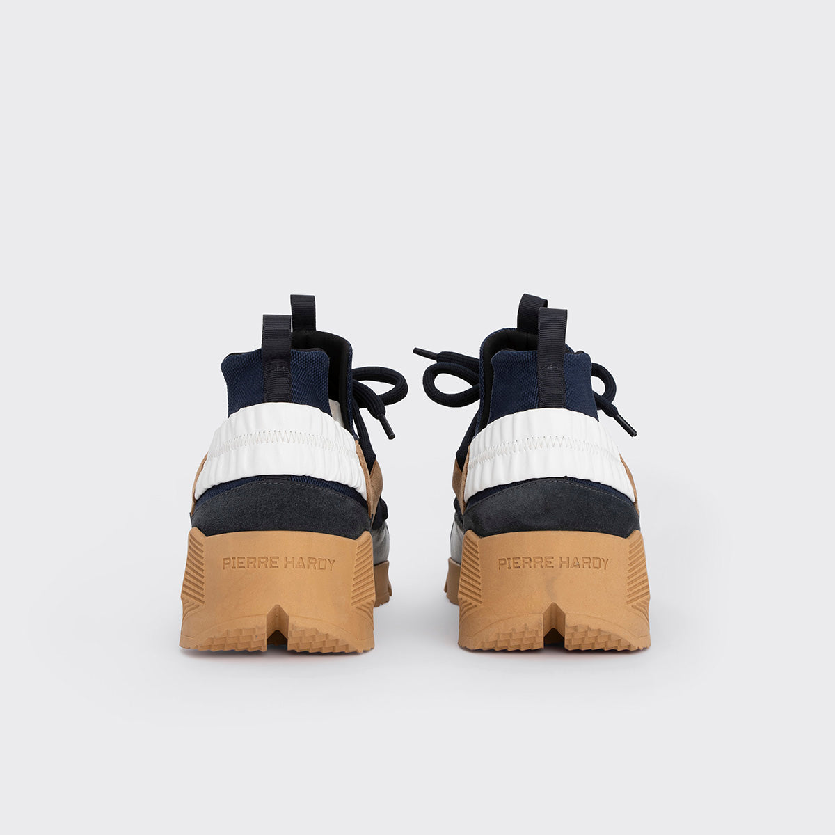 Pierre Hardy TREK COMET SNEAKERS, navy nylon canvas, white & navy calfskin and navy & sand suede calfskin, view 8
