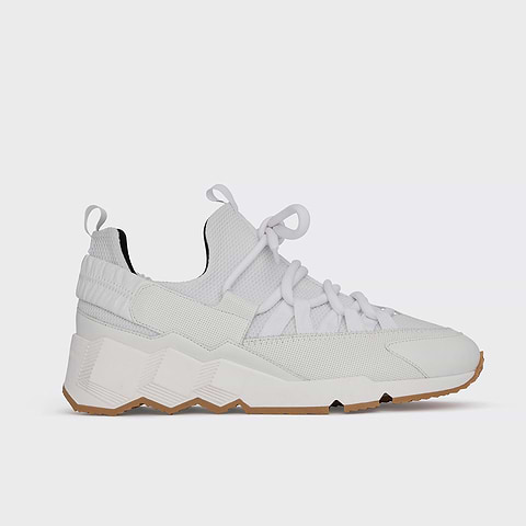 Pierre Hardy TREK COMET SNEAKERS, white mesh and white calfskin inserts