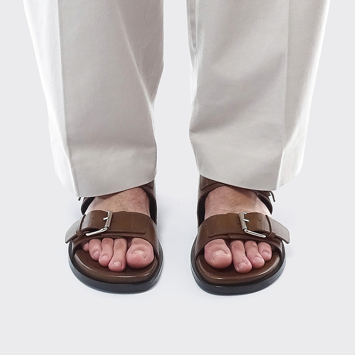 Pierre Hardy MARLON SANDAL, tobacco calfskin, view 5