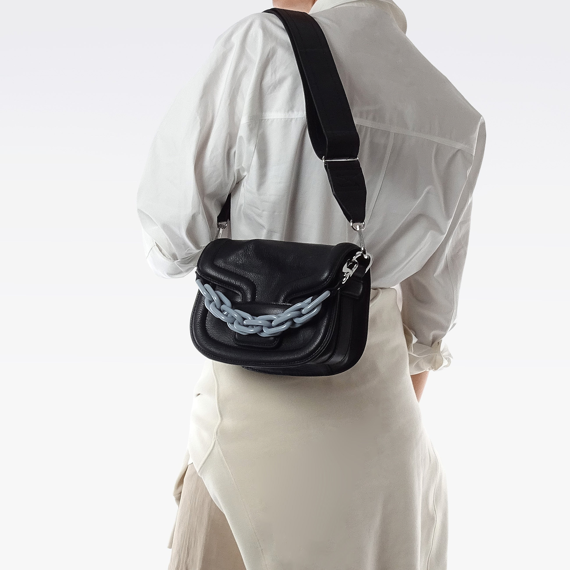 Pierre Hardy MINI ALPHAVILLE BAG, black grained kidskin, view 5