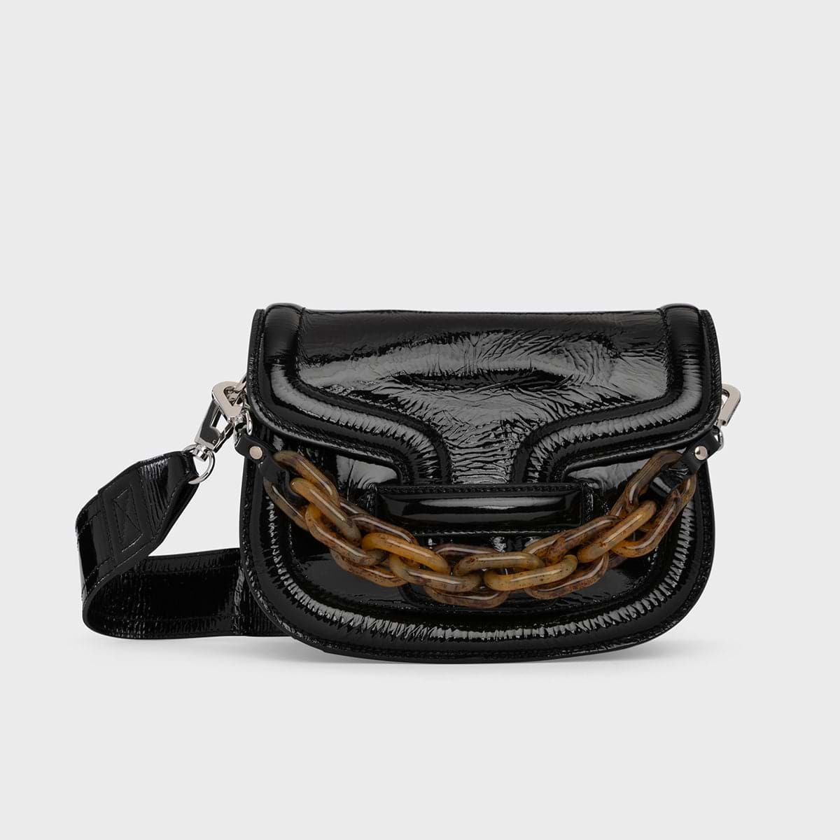 Pierre Hardy MINI ALPHAVILLE BAG, black patent kidskin