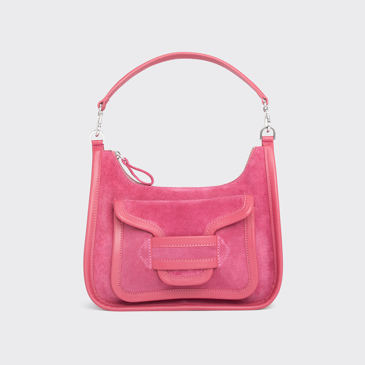 Pierre Hardy ALPHA DAY BAG, pink suede calfskin and calfskin, view 6