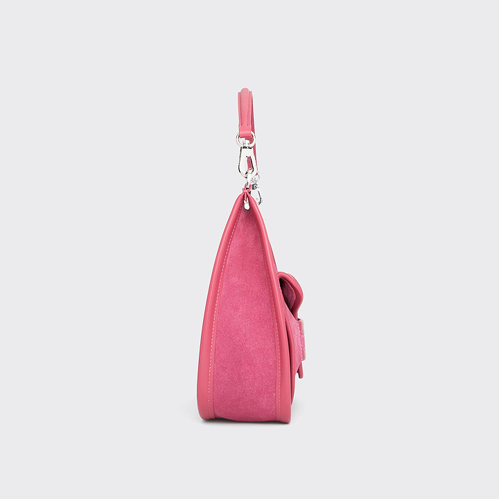 Pierre Hardy ALPHA DAY BAG, pink suede calfskin and calfskin, view 3