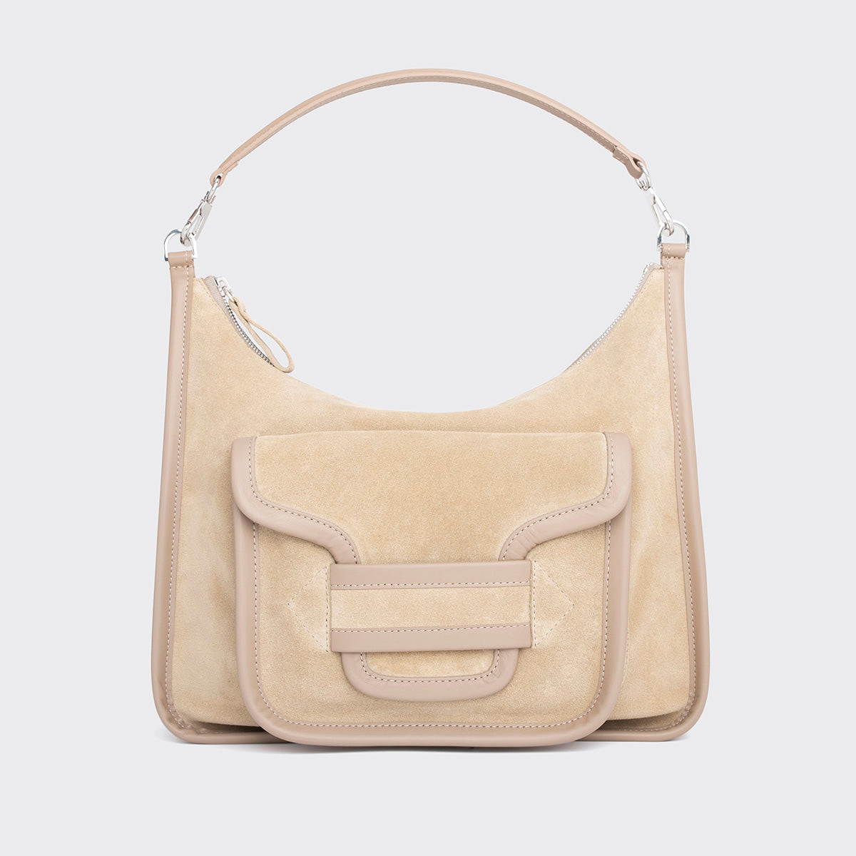 Pierre Hardy ALPHA DAY MAXI BAG, beige suede calfskin and calfskin, view 6