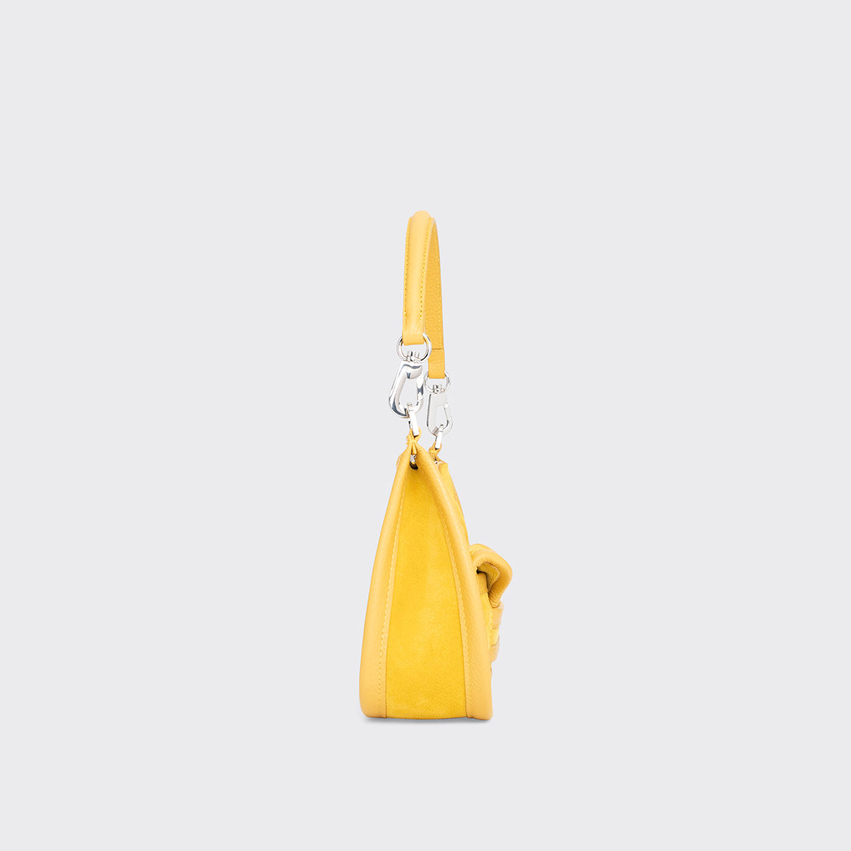 Pierre Hardy ALPHA DAY MINI BAG, yellow suede calfskin and grained calfskin, view 3
