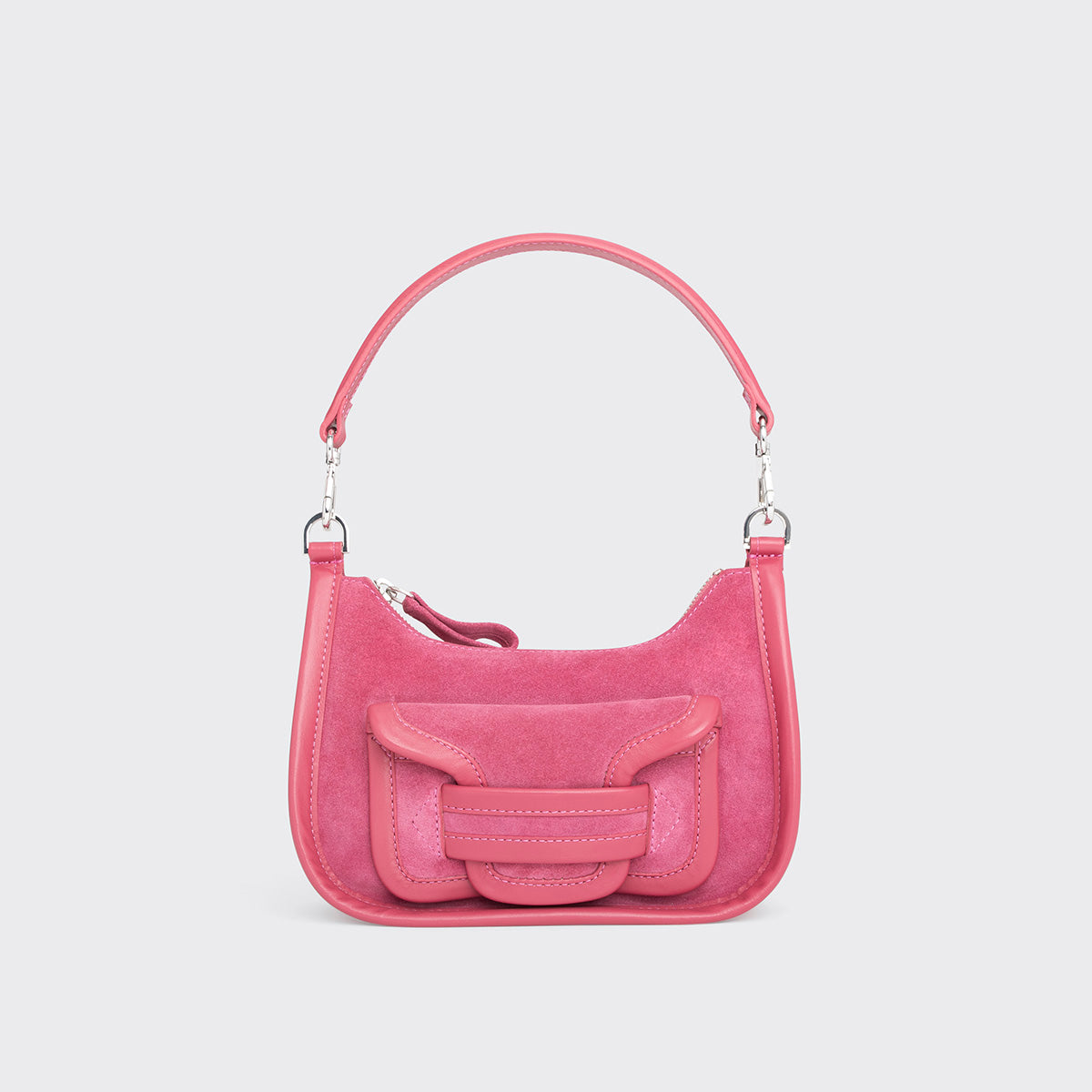 Pierre Hardy ALPHA DAY MINI BAG, pink suede calfskin and calfskin, view 6