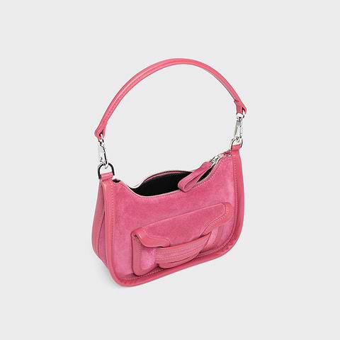 Pierre Hardy ALPHA DAY MINI BAG, pink suede calfskin and calfskin, view 2