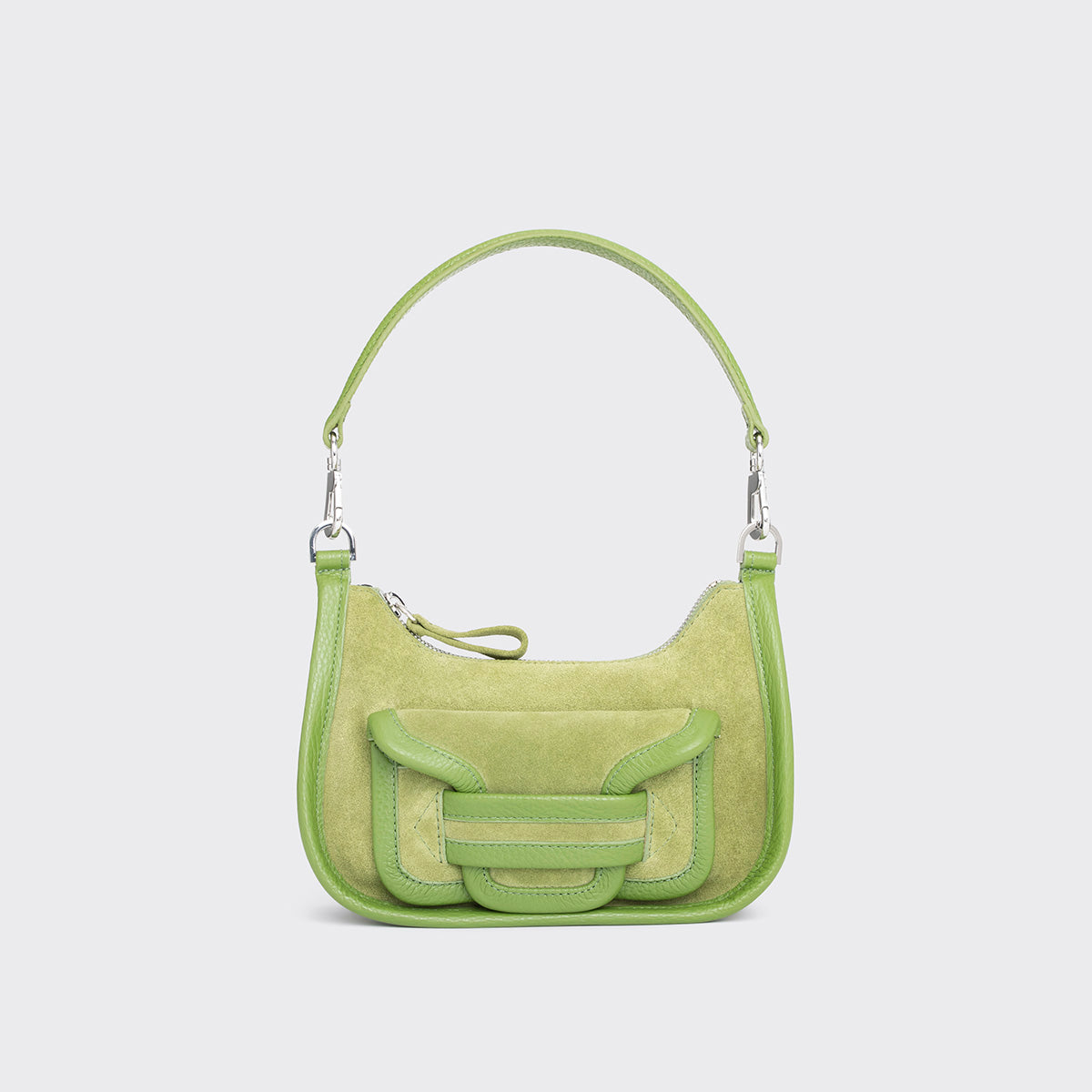 Pierre Hardy ALPHA DAY MINI BAG, green suede calfskin and grained calfskin, view 6