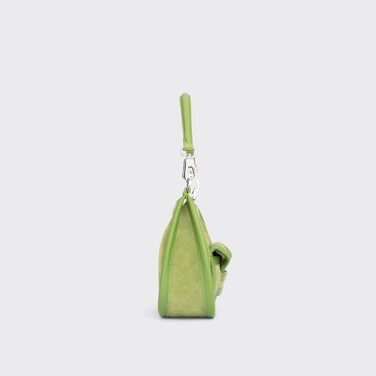 Pierre Hardy ALPHA DAY MINI BAG, green suede calfskin and grained calfskin, view 3