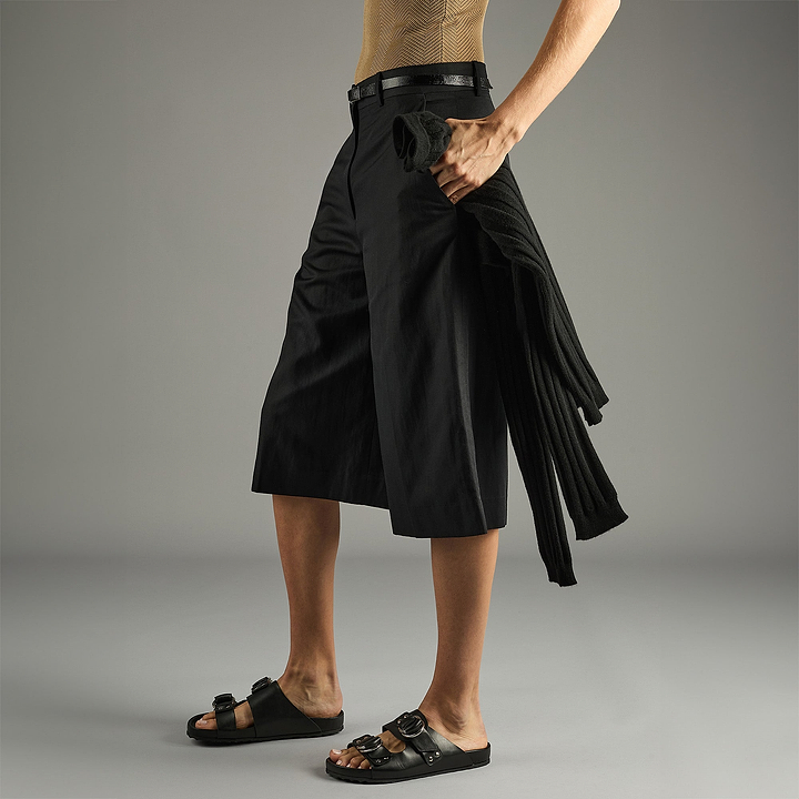 Pierre Hardy BEACH RIDER FLAT MULE, black calfskin, view 4