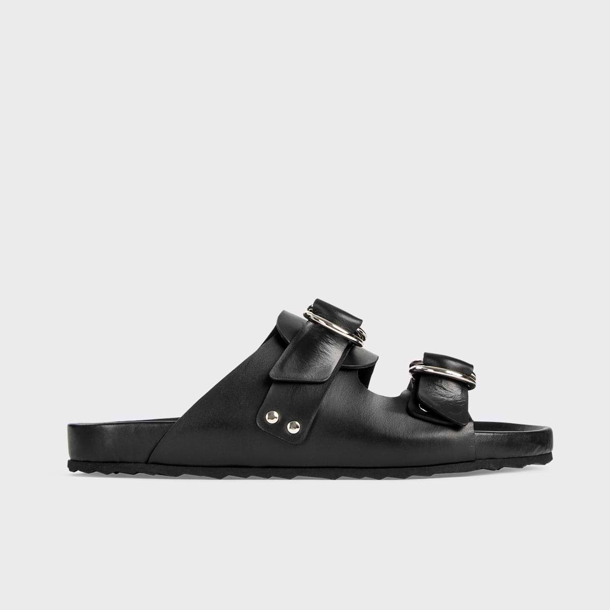 Pierre Hardy BEACH RIDER FLAT MULE, black calfskin