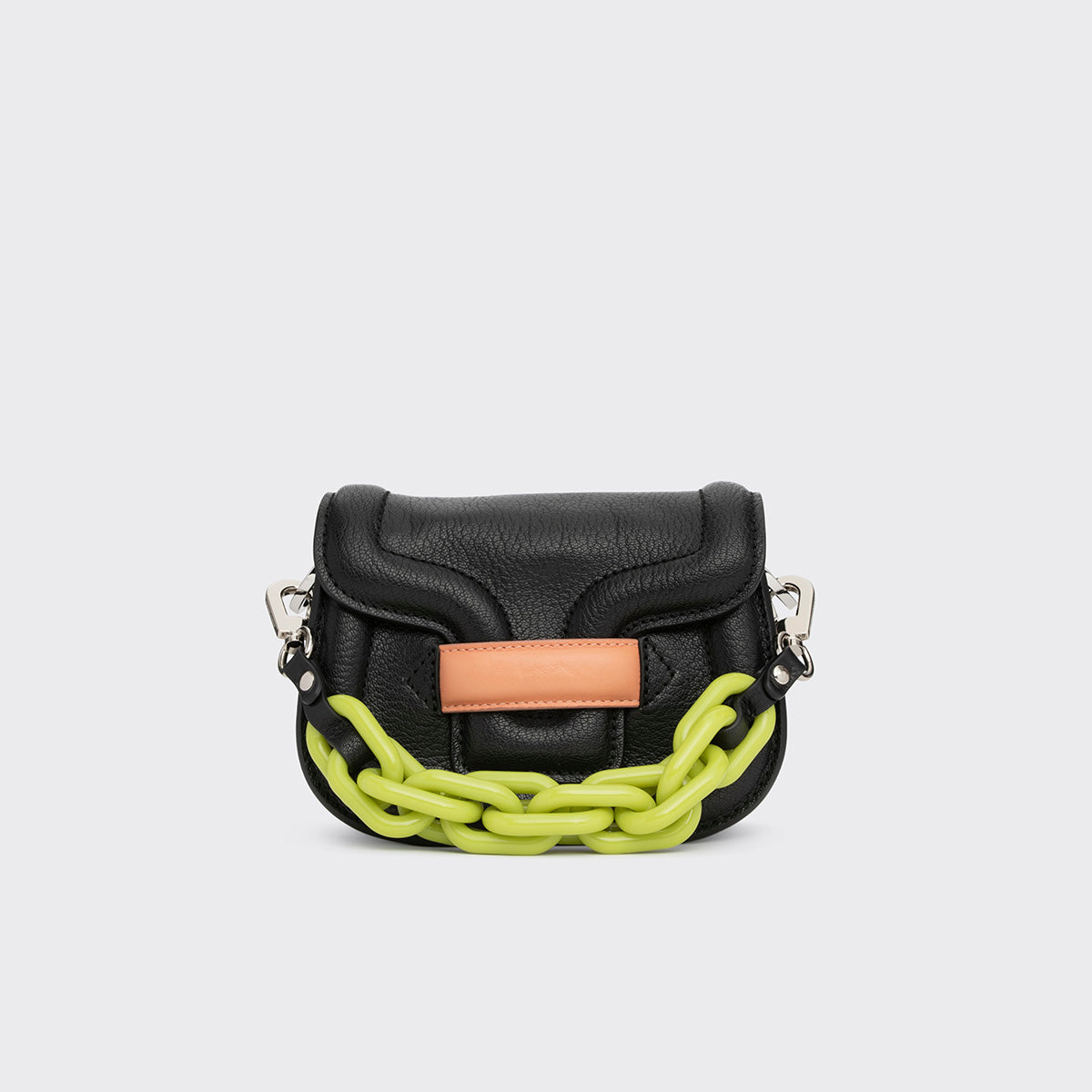Pierre Hardy MICRO ALPHAVILLE BAG, black grained kidskin and apricot lambskin, view 5