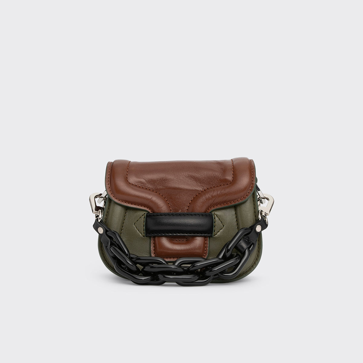 Pierre Hardy MICRO ALPHAVILLE BAG, khaki, hazelnut and black kidskin, view 7