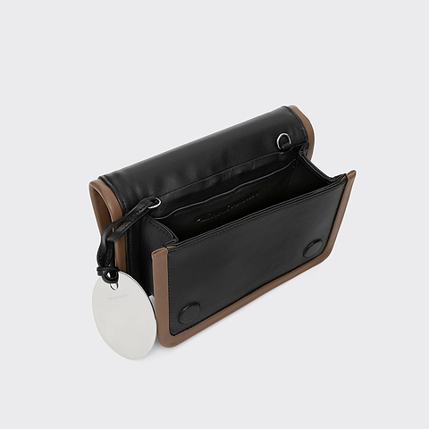 Pierre Hardy ALPHA HANDBAG, black, apricot and lime lambskin and camel calfskin, view 2