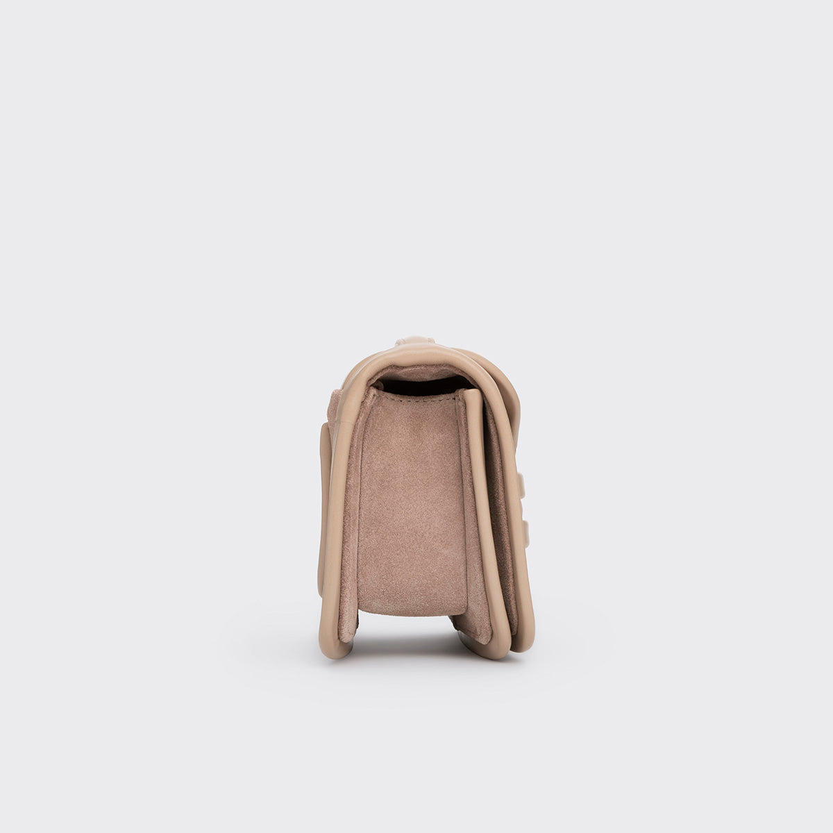 Pierre Hardy ALPHA HANDBAG, powder pink suede calfskin and taupe calfskin, view 3