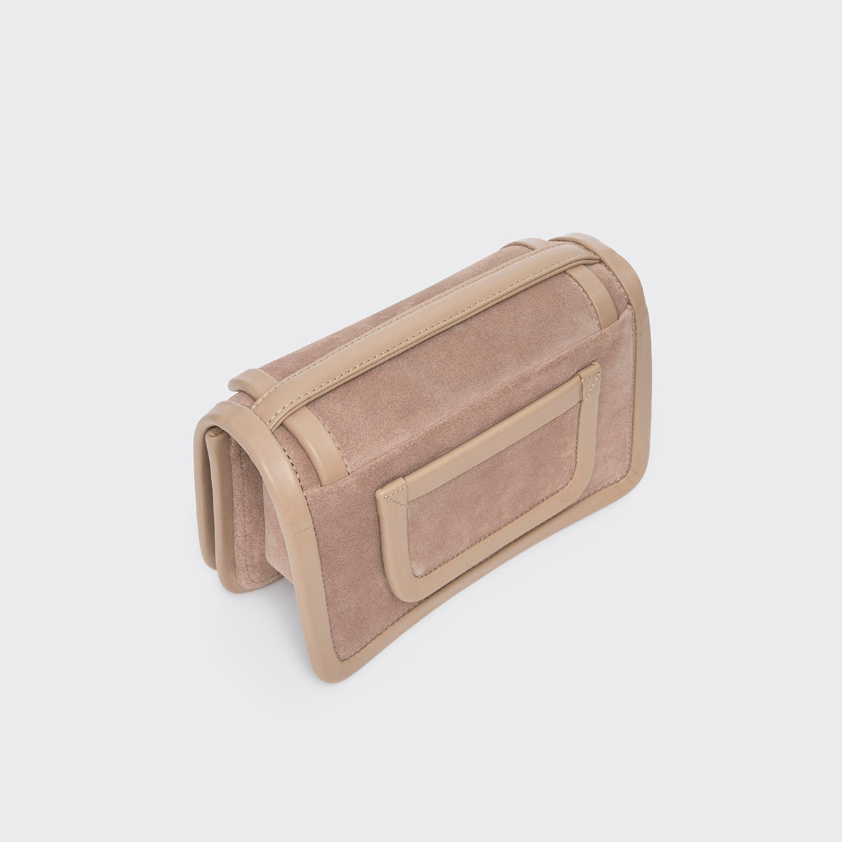 Pierre Hardy ALPHA HANDBAG, powder pink suede calfskin and taupe calfskin, view 4