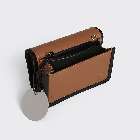 Pierre Hardy ALPHA HANDBAG, cognac calfskin & black lambskin, view 2