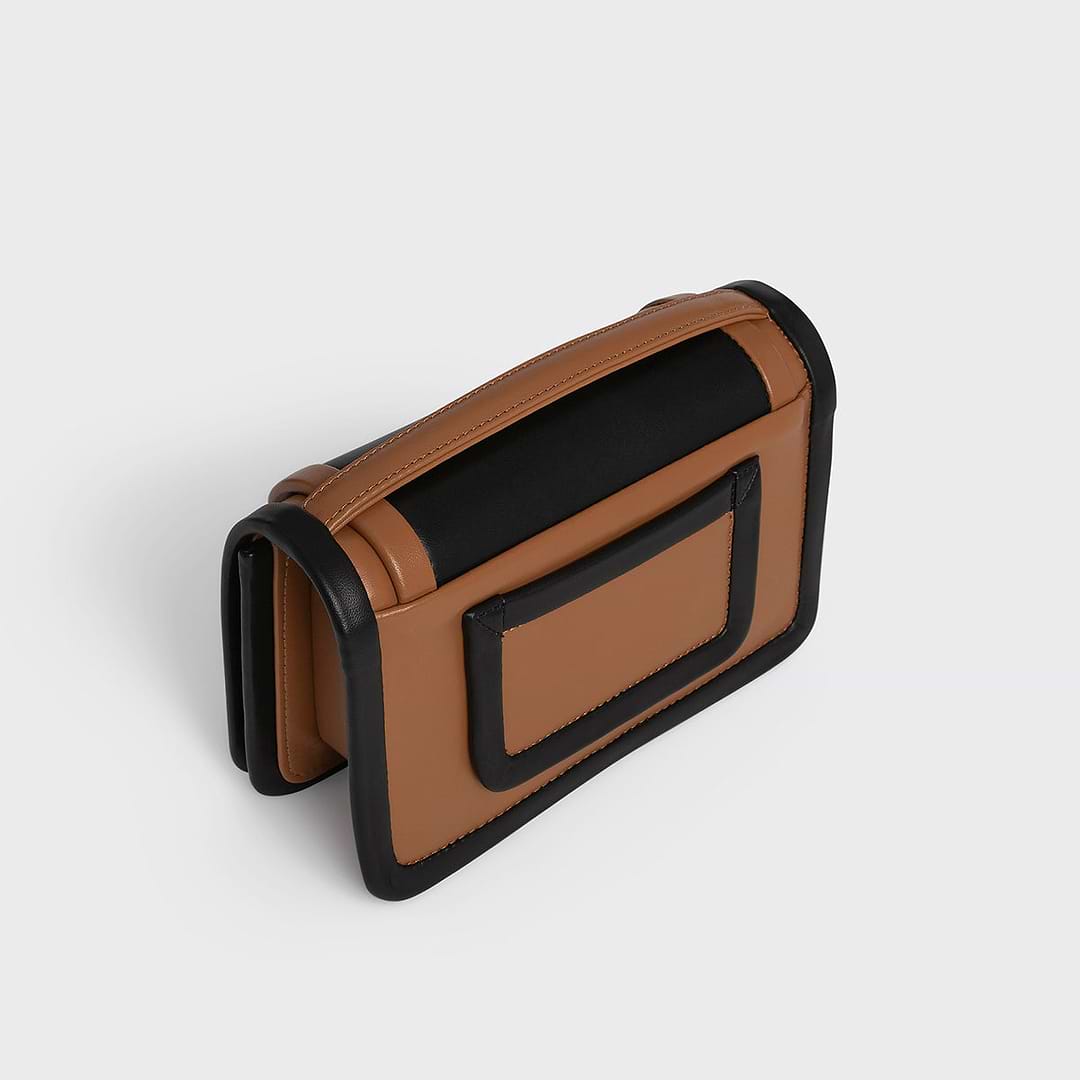 Pierre Hardy ALPHA HANDBAG, cognac calfskin & black lambskin, view 5