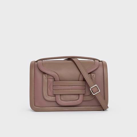 Pierre Hardy ALPHA HANDBAG, pink & beige calfskin