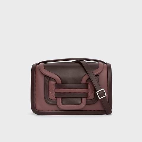 Pierre Hardy ALPHA HANDBAG, rosewood & burgundy calfskin