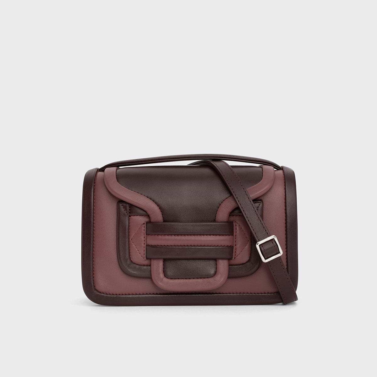 Pierre Hardy ALPHA HANDBAG, rosewood & burgundy calfskin