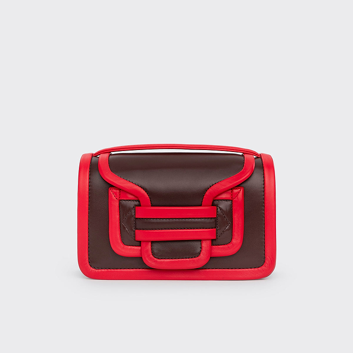 Pierre Hardy ALPHA HANDBAG, brown and red lambskin, view 5