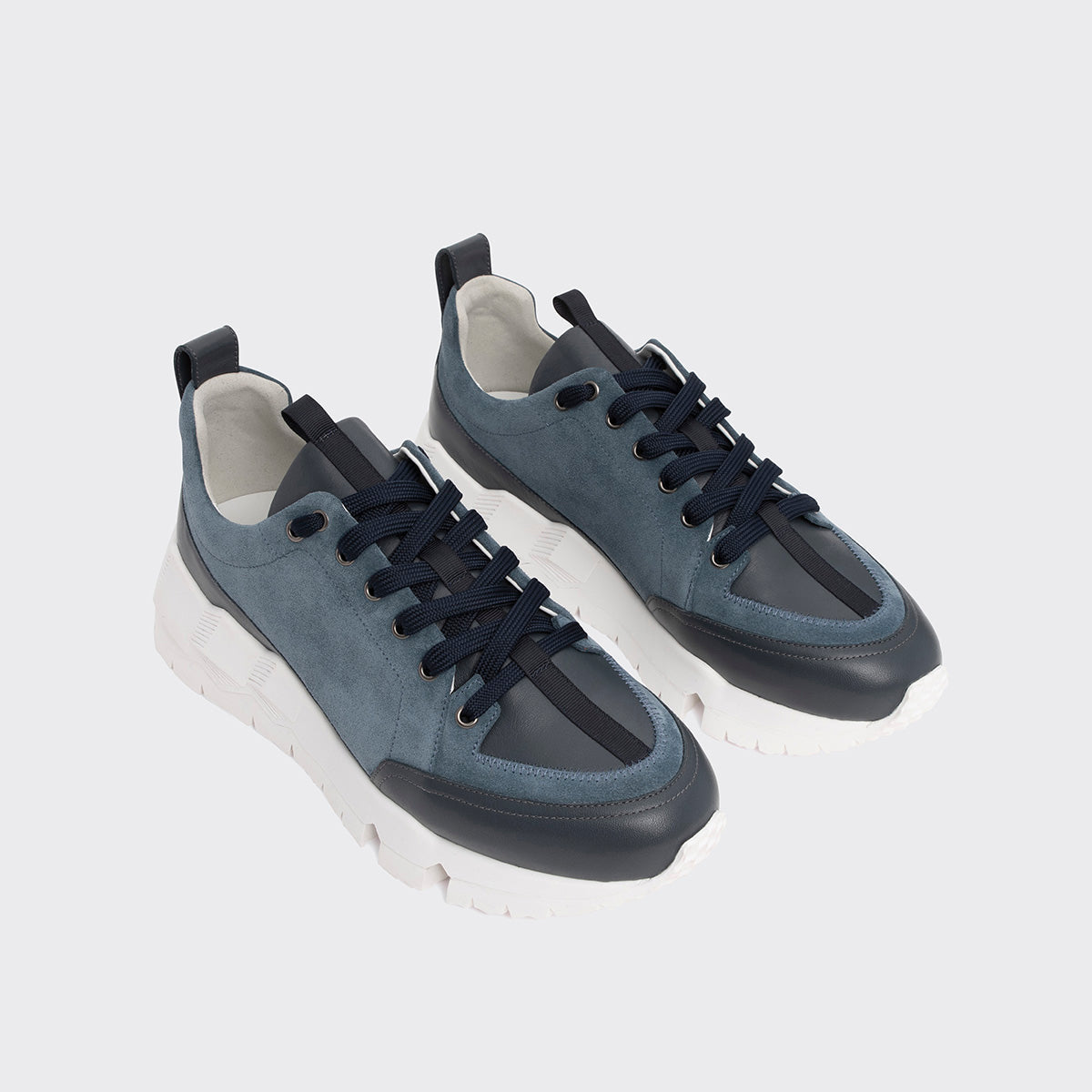 Pierre Hardy STREET LIFE SNEAKERS, denim blue suede calfskin and navy calfskin, view 4
