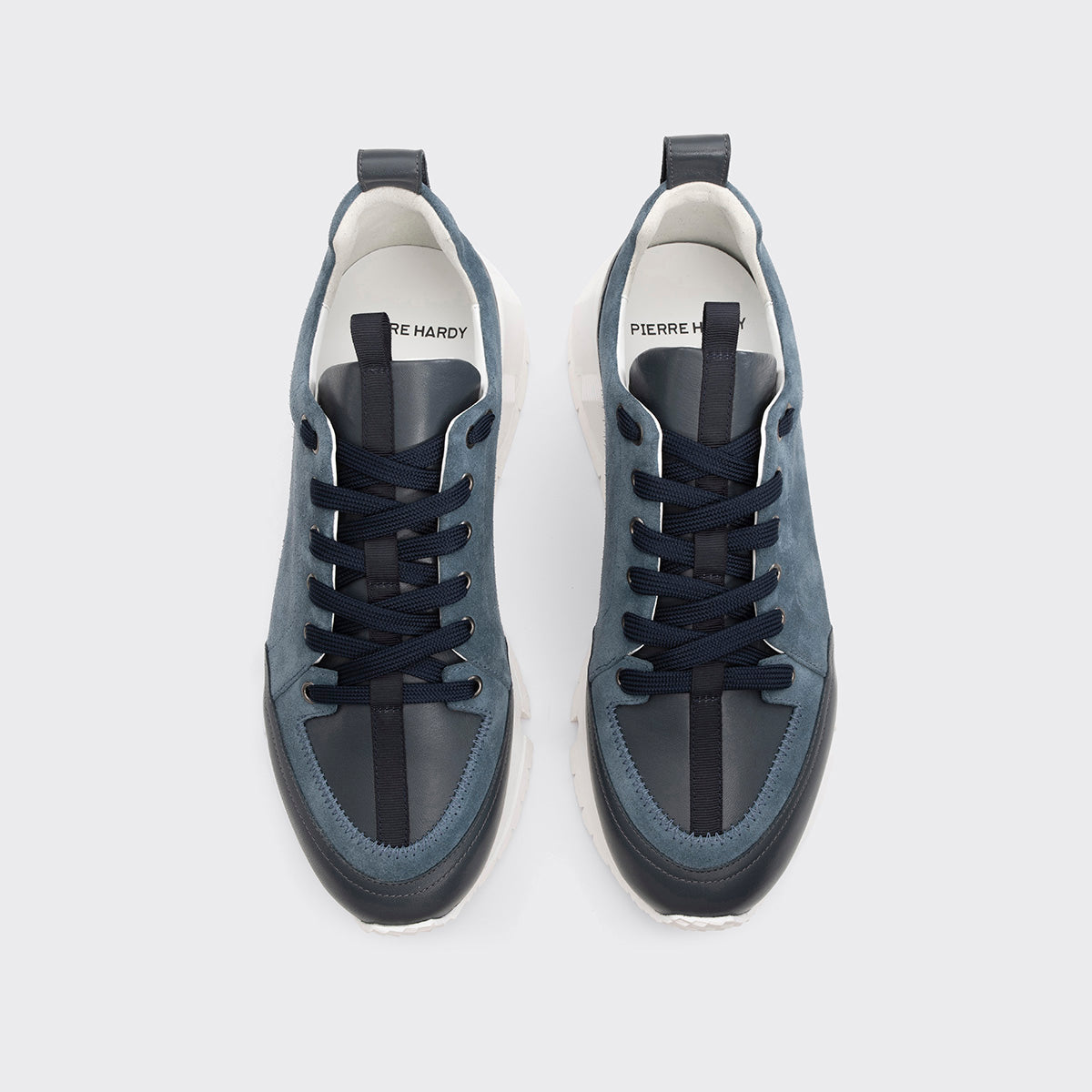 Pierre Hardy STREET LIFE SNEAKERS, denim blue suede calfskin and navy calfskin, view 3