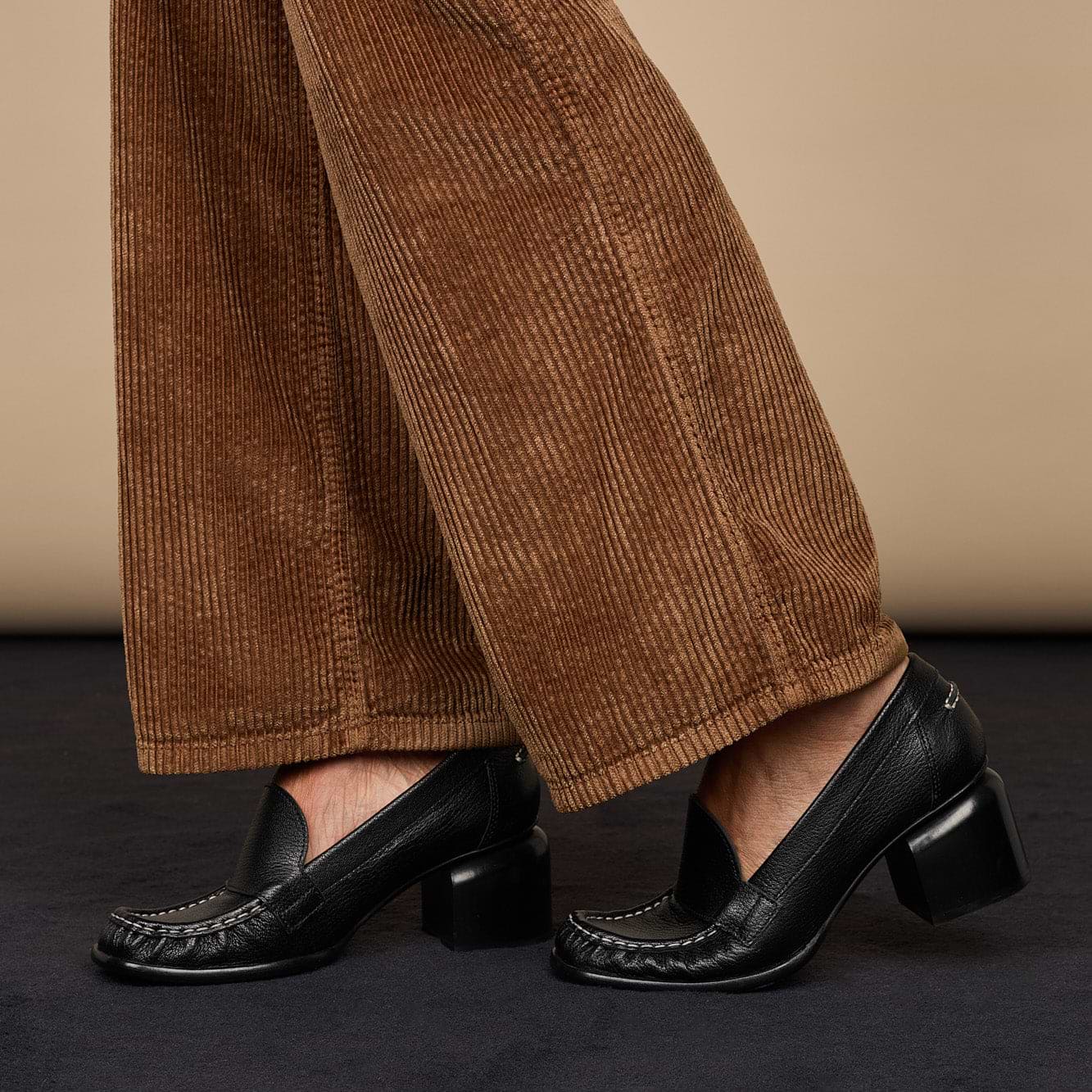 Pierre Hardy ROMY HEELED LOAFER, black grained kidskin, view 3