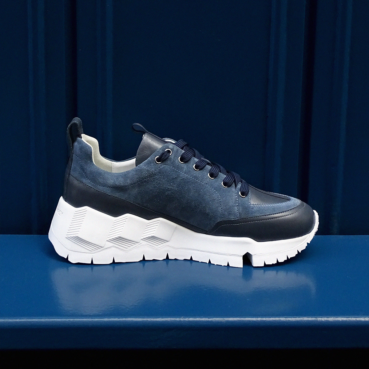 Pierre Hardy STREET LIFE SNEAKERS, denim blue suede calfskin and navy calfskin, view 7