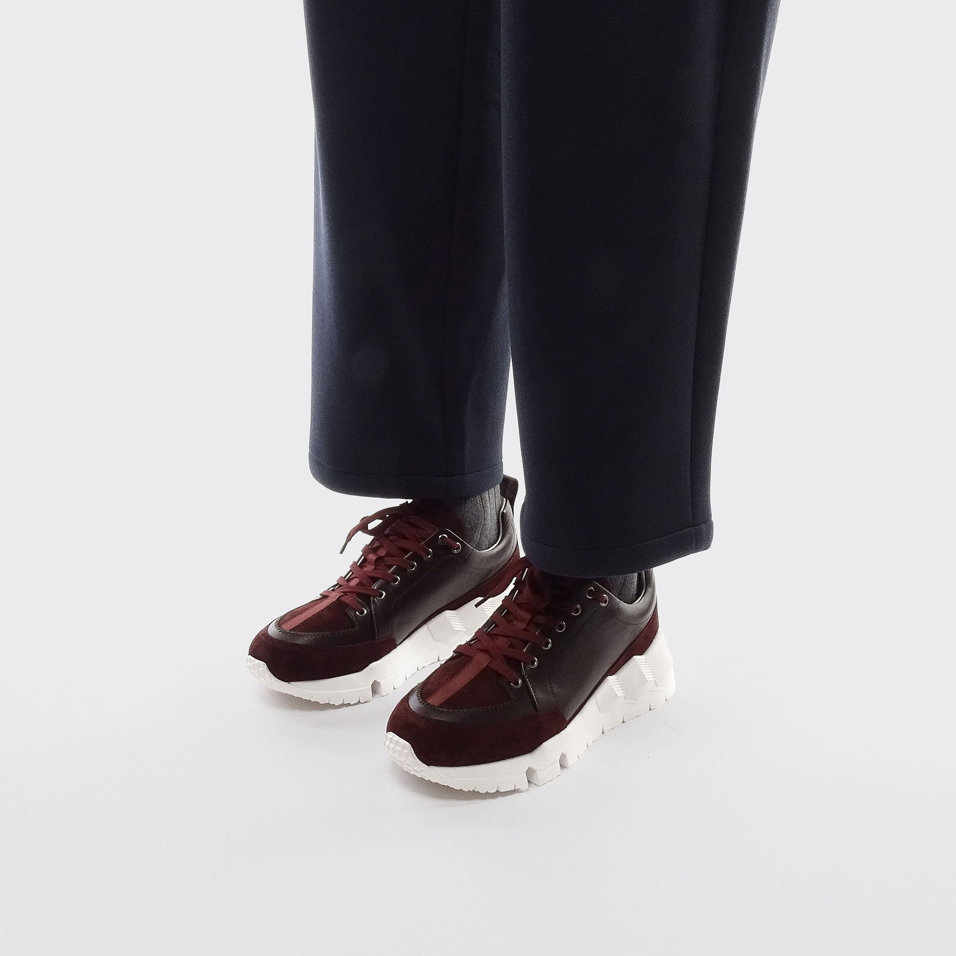 Pierre Hardy STREET LIFE SNEAKERS, burgundy calfskin and burgundy suede calfskin, view 5