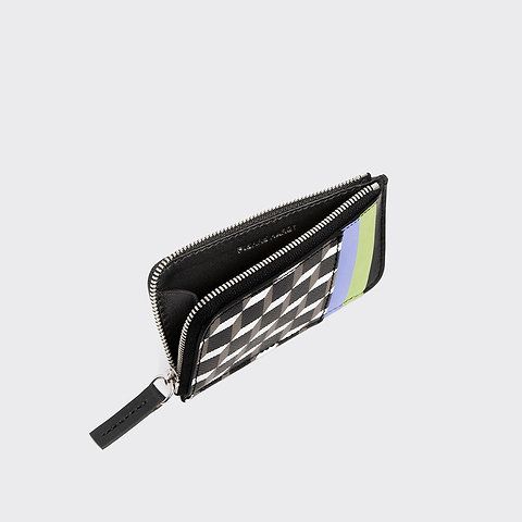 Pierre Hardy BABYLONE COIN PURSE, cube perspective coated canvas and lilac & anise lambskin, view 2
