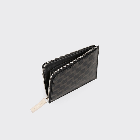 Pierre Hardy VALOIS COIN PURSE, black cube perspective coated canvas and off-white calfskin, view 2