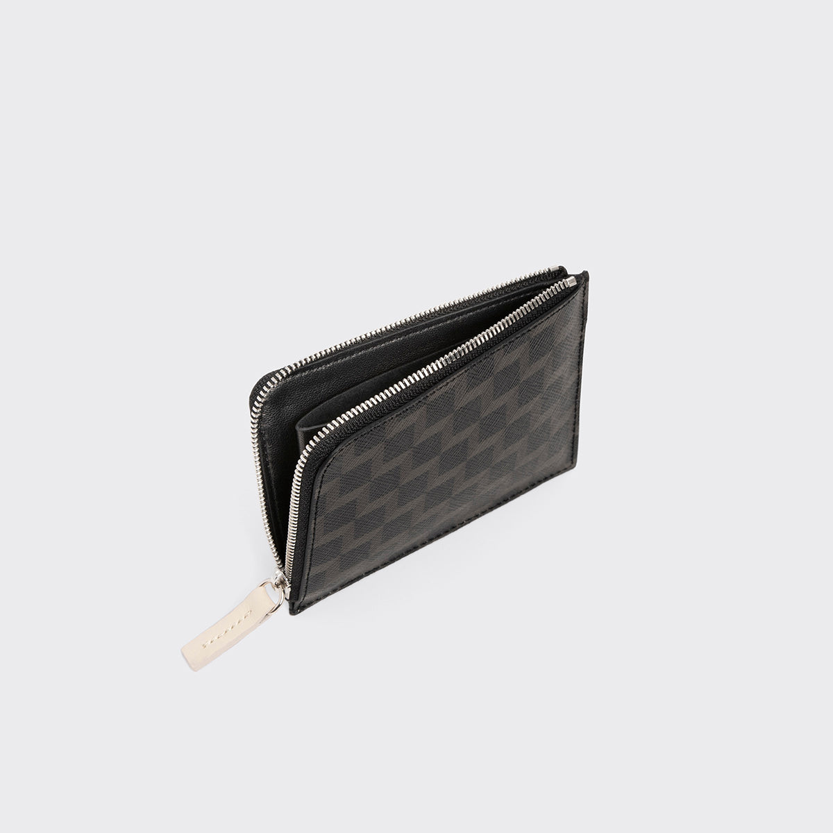 Pierre Hardy VALOIS COIN PURSE, black cube perspective coated canvas and off-white calfskin, view 3