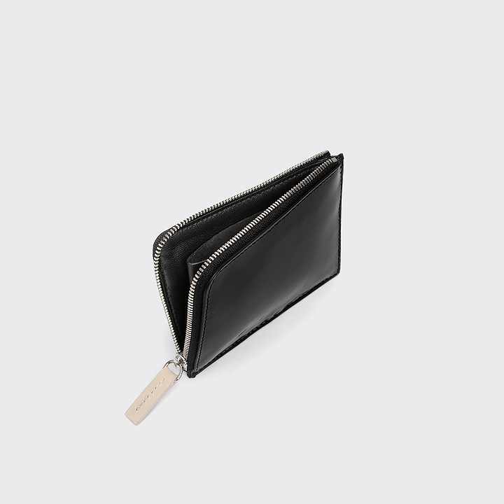 Pierre Hardy VALOIS COIN PURSE, black glazed lambskin and sky blue glazed lambskin, view 2