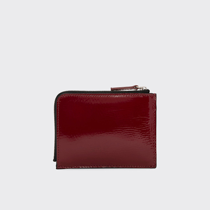 Pierre Hardy VALOIS COIN PURSE, carmine red patent kidskin, view 4