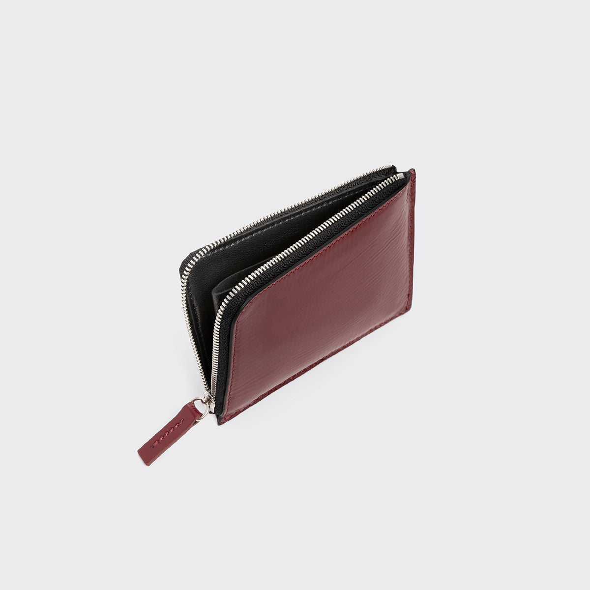Pierre Hardy VALOIS COIN PURSE, carmine red patent kidskin, view 3