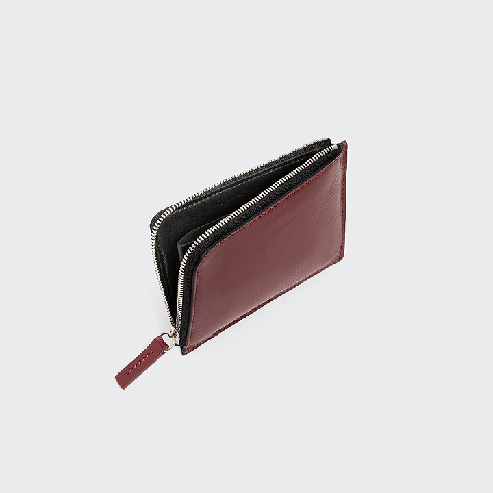 Pierre Hardy VALOIS COIN PURSE, carmine red patent kidskin, view 3