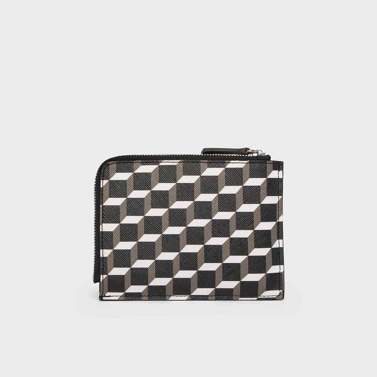 Pierre Hardy VALOIS COIN PURSE, cube coated canvas and black calfskin, view 3