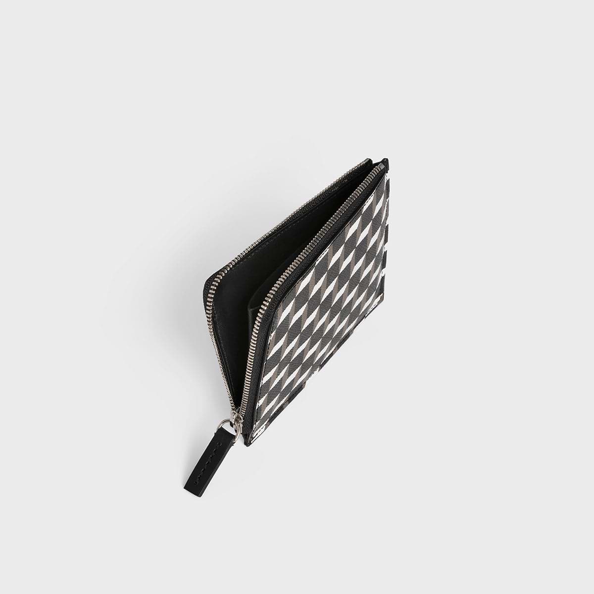 Pierre Hardy VALOIS COIN PURSE, cube coated canvas and black calfskin, view 2
