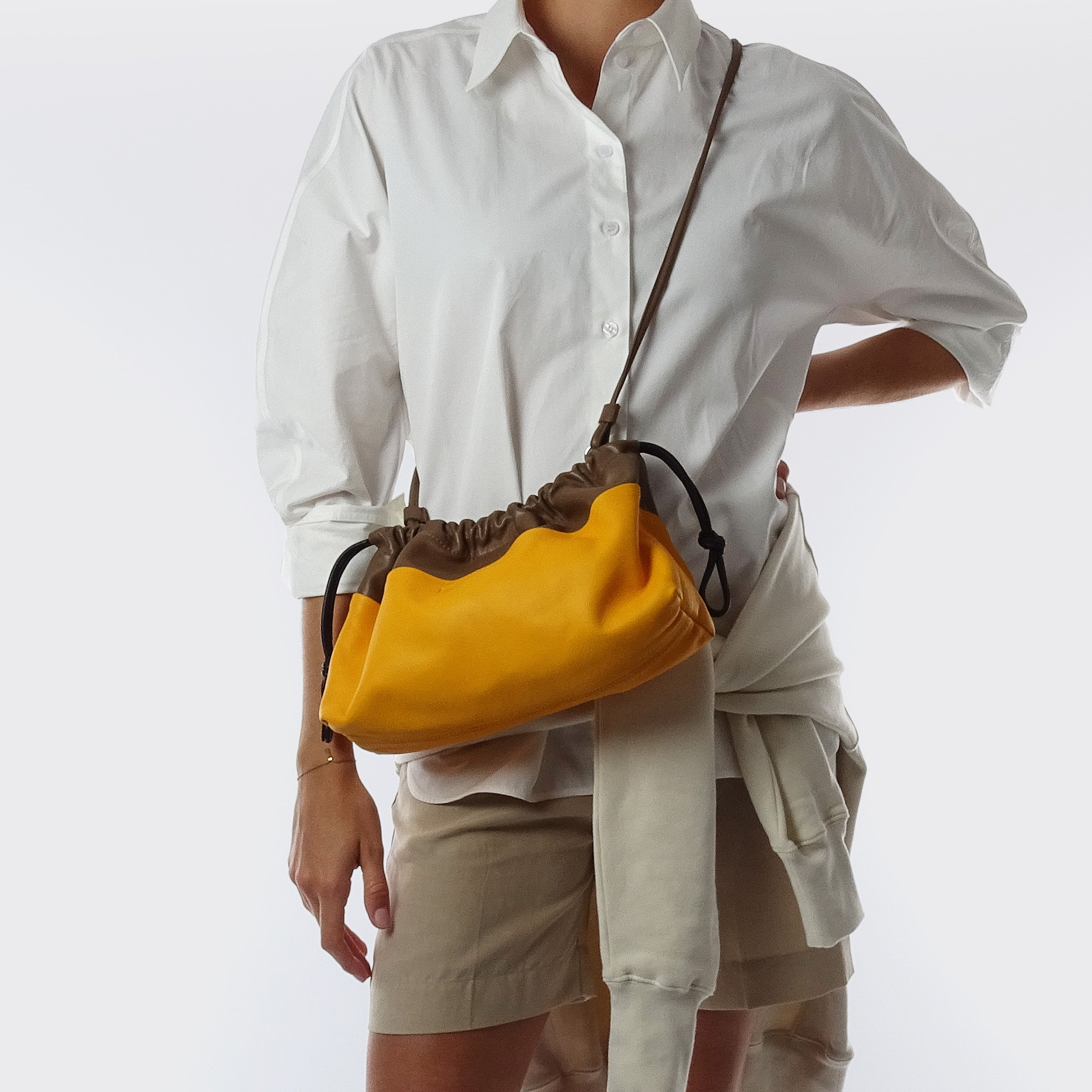 Pierre Hardy TWIN CLUTCH, sun lambskin and camel calfskin, view 5